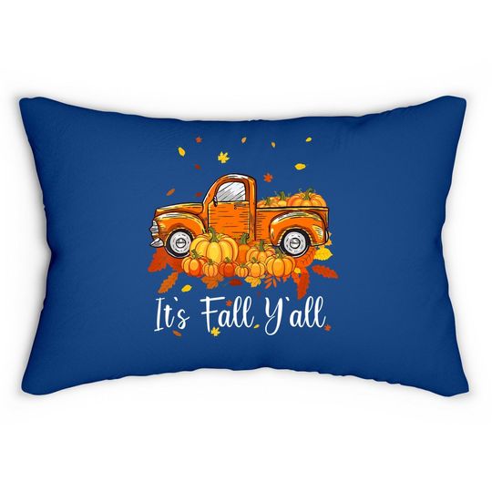It's Fall Y'all Pumpkin Truck Autumn Tree Hello Fall Lumbar Pillow