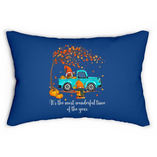 It's The Most Wonderful Time Of The Year Gnomes Autumn Fall Lumbar Pillow