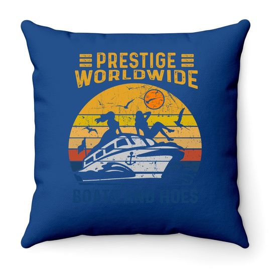 Prestige Worldwide Boats And Hoes Vintage Throw Pillow