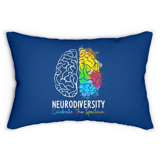 Neurodiversity Lumbar Pillow Autism Spectrum Rainbow Brain Lumbar Pillow