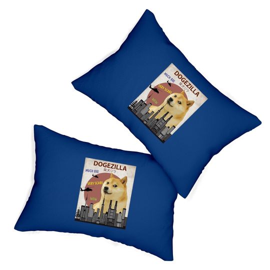 Dogezilla Funny Meme Shiba Inu Dog Lumbar Pillow