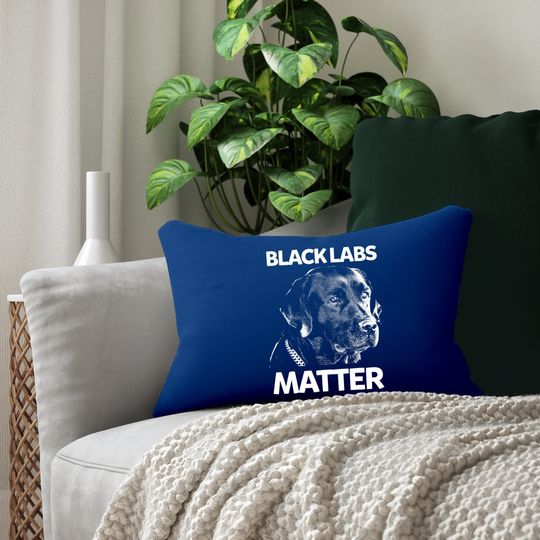 Black Labs Matter Labrador Lumbar Pillow
