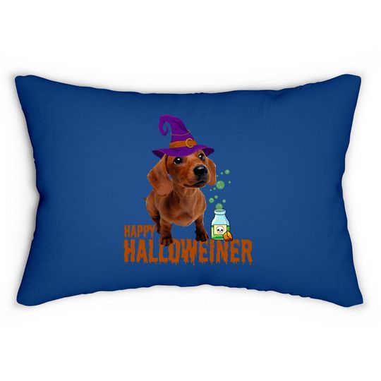 Funny Happy Halloweiner Cute Halloween Dog Lover Dachshund Lumbar Pillow
