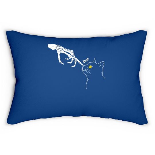 Halloween Cat Black Lover Skeleton Hand Boop Horror Custome Lumbar Pillow