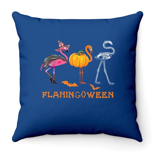 Funny Halloween Flamingo Costume Flamingoween Throw Pillow