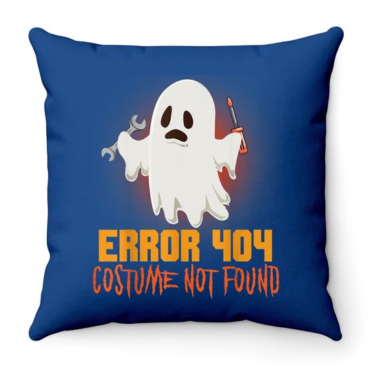 Ghost Halloween Error 404 Costume Not Found Throw Pillow