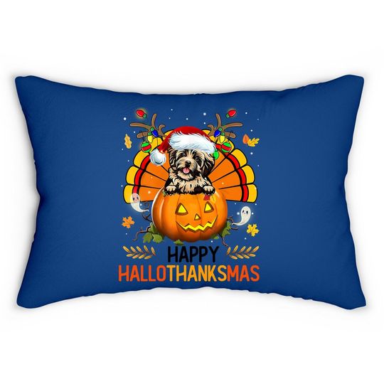 Happy Hallothanksmas Halloween Thanksgiving Lumbar Pillow