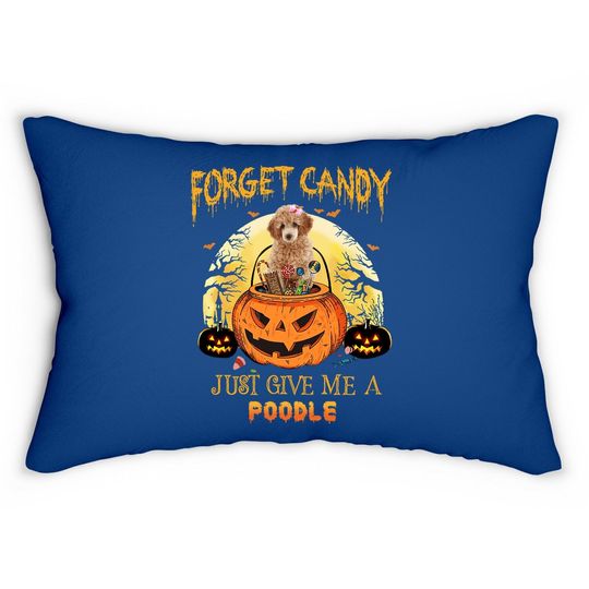Candy Pumpkin Poodle Dog Lumbar Pillow
