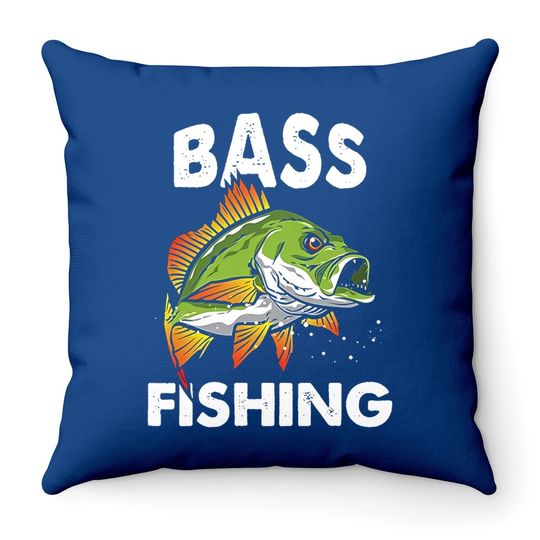 Bass Fishing Throw Pillow