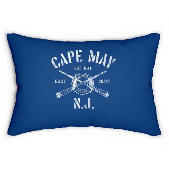 Cape May New Jersey Nj Lumbar Pillow Vintage Nautical Boating Lumbar Pillow