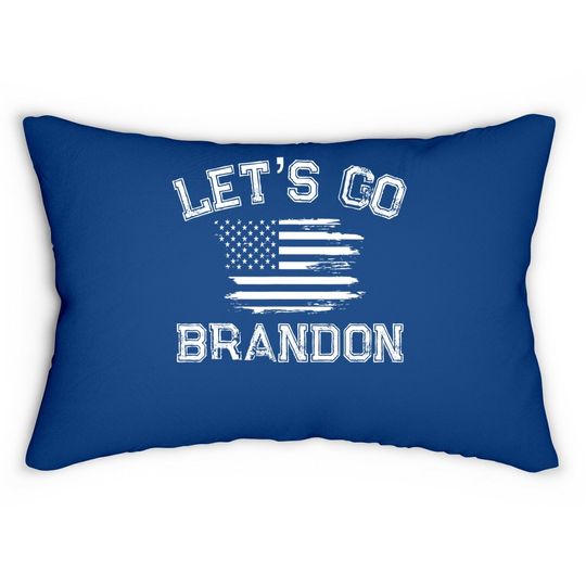 Let’s Go Brandon Conservative Us Flag Lumbar Pillow