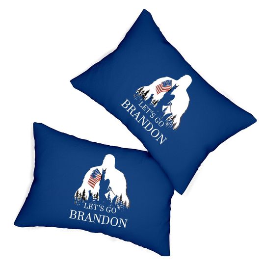 Let's Go Brandon Us Flag Bigfoot Lumbar Pillow