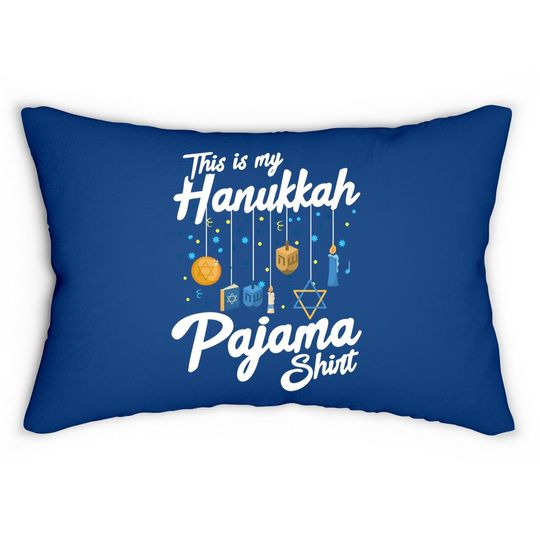 Hanukkah Pajama Dreidel Toy Boys Girls Jewish Christmas Lumbar Pillow