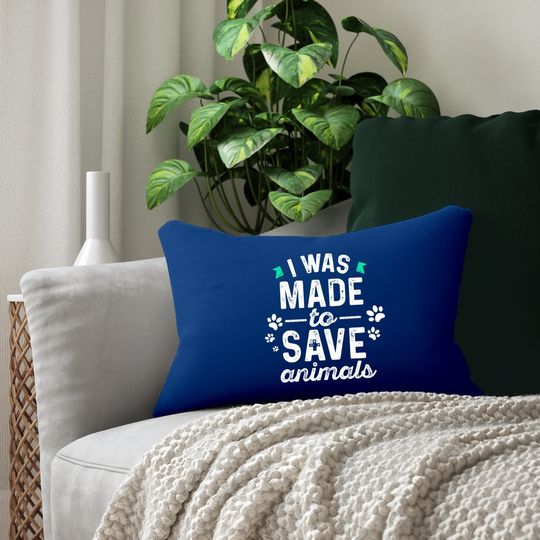 I Was Made To Save Animals Cute Classic Lumbar Pillow