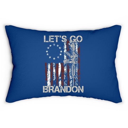 Discover Gun American Flag Patriots Let's Go Brandon Lumbar Pillow