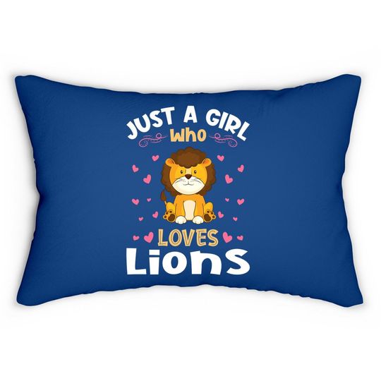 Just A Girl Who Loves Lions Cute Lumbar Pillow