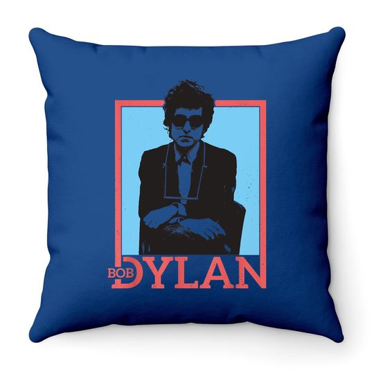 Bob Dylan Outline ly Licensed Throw Pillow