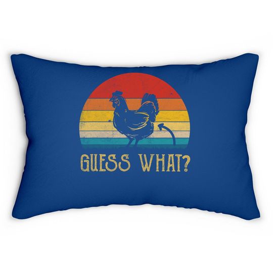 Vintage Guess What Chicken Butt Lumbar Pillow Farm Farmer Funny Lumbar Pillow