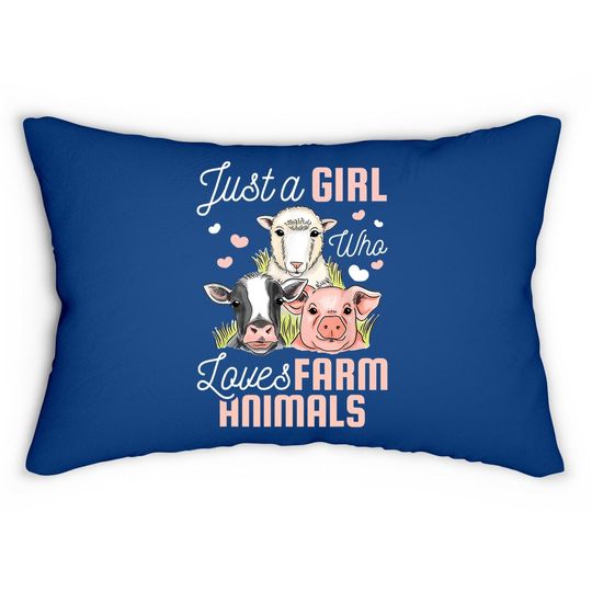 Just A Girl Who Loves Farm Animals Gift Lumbar Pillow