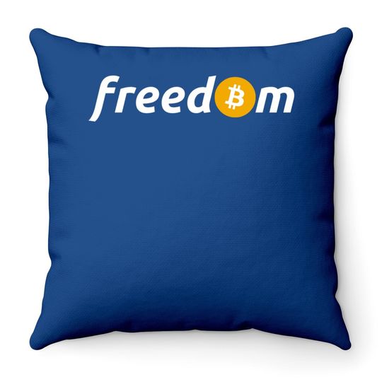 Bitcoin Means Freedom: Btc Logo Throw Pillow For Crypto Fans Throw Pillow