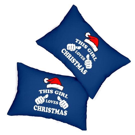 This Girl Loves Christmas Fitted Scoop Lumbar Pillow