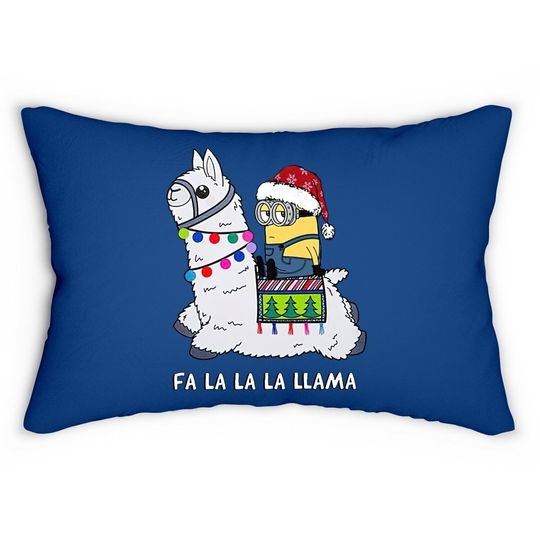 Santa Minion Riding Fa La La La La Llama Christmas Lumbar Pillow