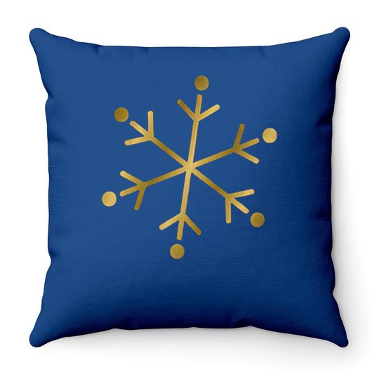 Discover Gold Snowflakes Throw Pillow