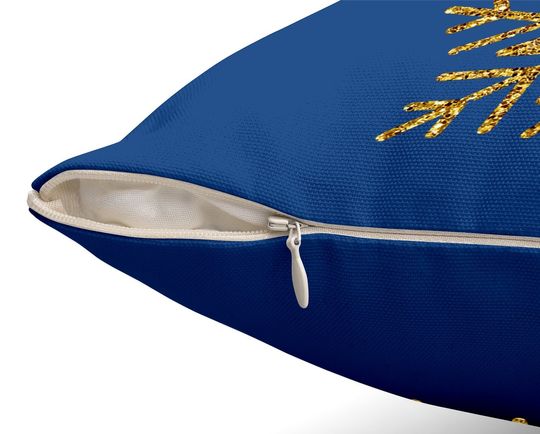 Gold Snowflakes Throw Pillow