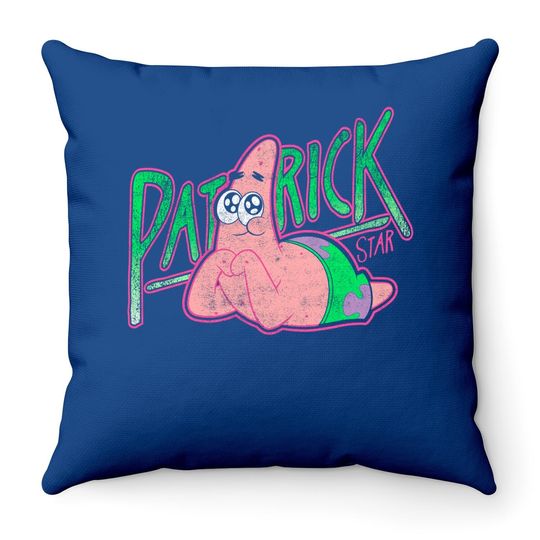 Spongebob Squarepants Patrick Star Vintage Cute Smile Throw Pillow