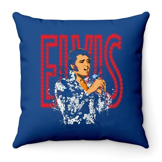 Elvis Presley Singing Throw Pillow
