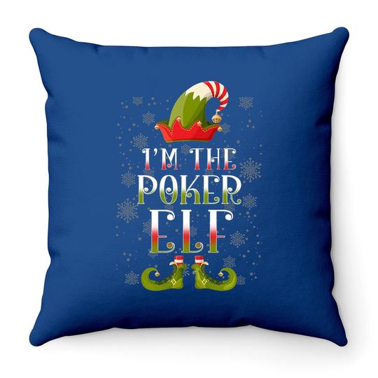 Poker Elf Christmas Gift Classic Throw Pillow