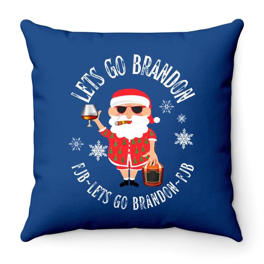 Let's Go Brandon Christmas Eve Holiday Santa Throw Pillow