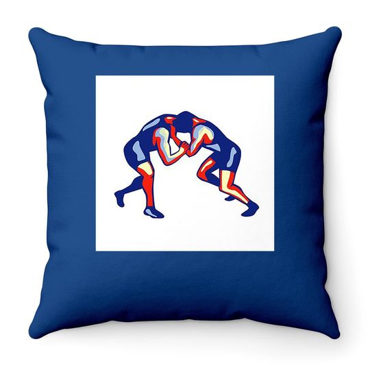 Discover Wrestling Freestyle Throw Pillow