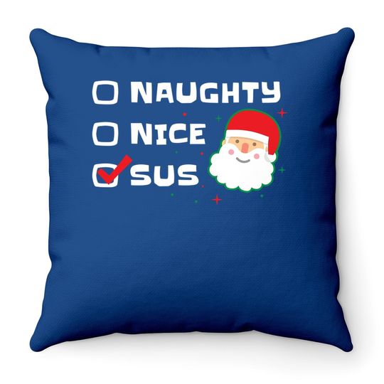 Nice Naughty Santa Noel Throw Pillow