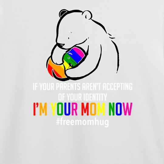 Womens I'm Your Mom Now - LGBT Free Hugs Support Pride Mom Hugs V-Neck T-Shirt
