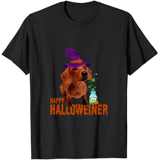 Funny Happy Halloweiner Cute Halloween Dog Lover Dachshund T-Shirt