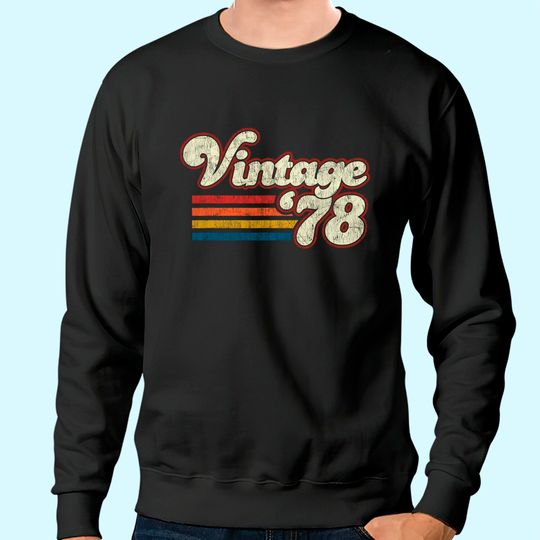 Womens Retro Vintage 1978 43rd Birthday Sweatshirt