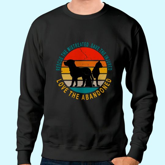 Rescue Save Love - Animal Rescue vintage Design gift Sweatshirt
