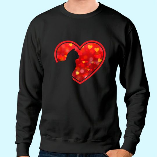 Cat Heart Cute Gift for Cat Lovers Women Men Girl Boy Sweatshirt