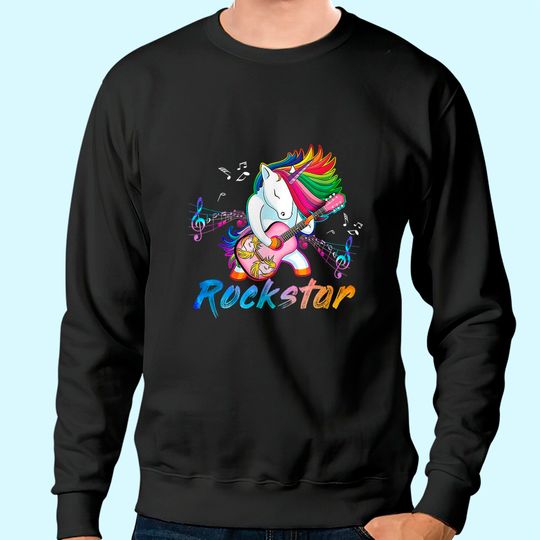Unicorn Rock Star Guitar Rockin' Sweatshirt
