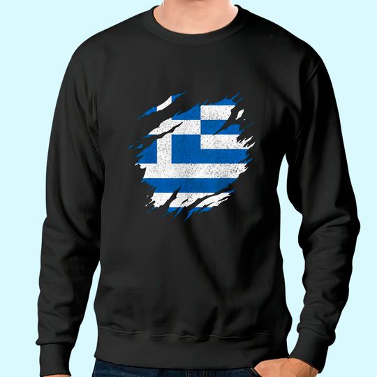 Greece Flag Greek Pride Vintage Greece Sweatshirt