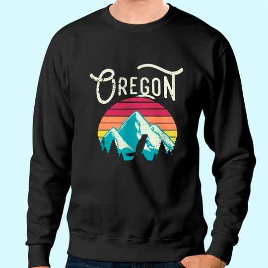 Retro Vintage Oregon OR Mountains Beaver Sweatshirt