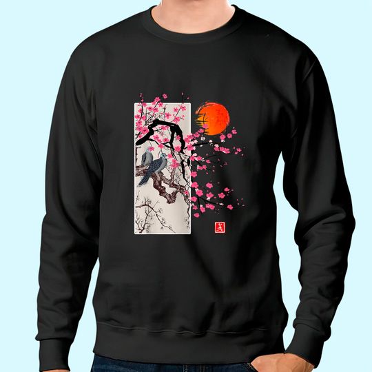 Vintage Sakura Blossom Japanese Cherry Scenery Gift Tee Sweatshirt