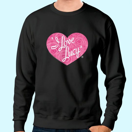 I Love Lucy Classic TV Comedy Lucille Ball Pink Roses Logo Adult Sweatshirt