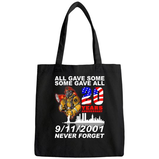 Never Forget 9-11-2001 20th Anniversary Firefighters Bags