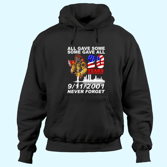 Never Forget 9-11-2001 20th Anniversary Firefighters Hoodies