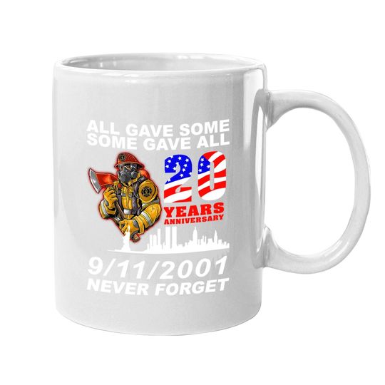 Never Forget 9-11-2001 20th Anniversary Firefighters Mugs