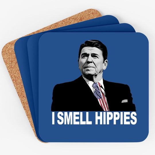 Patriotic Legend Ronald Regan I Smell Hippies Coasters