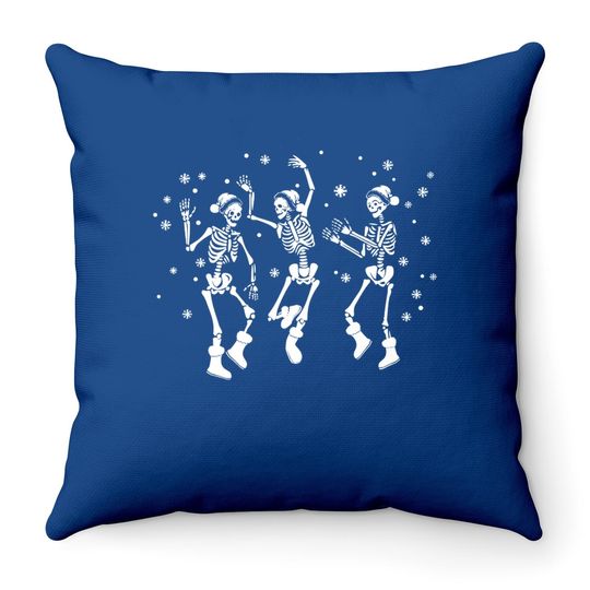 Christmas Dancing Skeleton Party Throw Pillows