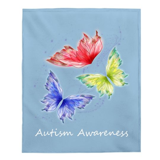 Autism Awareness Butterflies Without Puzzle Pieces Colorful Baby Blanket
